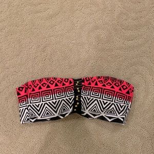 xhiliration bikini top red and black